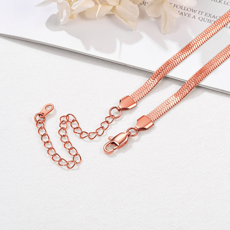 Snake Chain Link Choker Necklace for , 3mm/5mm Width