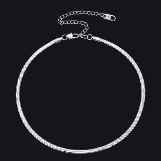 Snake Chain Link Choker Necklace for , 3mm/5mm Width