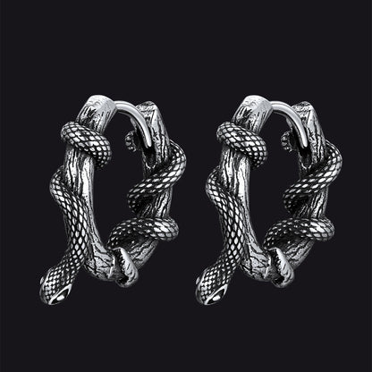 Gthic Wraparound Snake Huggie Hoops Earrings Earrings for