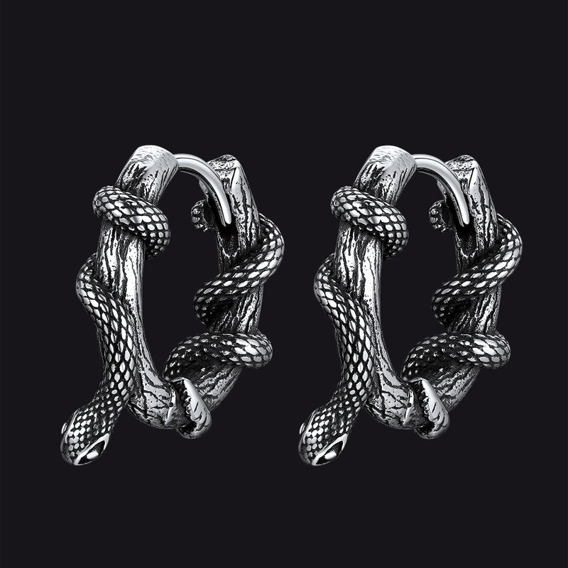 Gthic Wraparound Snake Huggie Hoops Earrings Earrings for