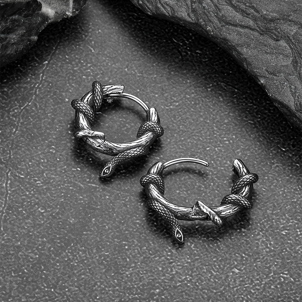 Gthic Wraparound Snake Huggie Hoops Earrings Earrings for