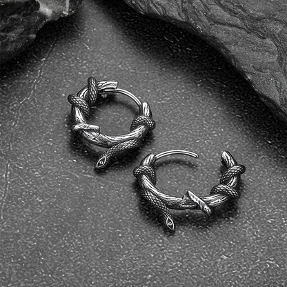 Gthic Wraparound Snake Huggie Hoops Earrings Earrings for