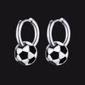 Sport 3d Soccer Hoop Earrings for