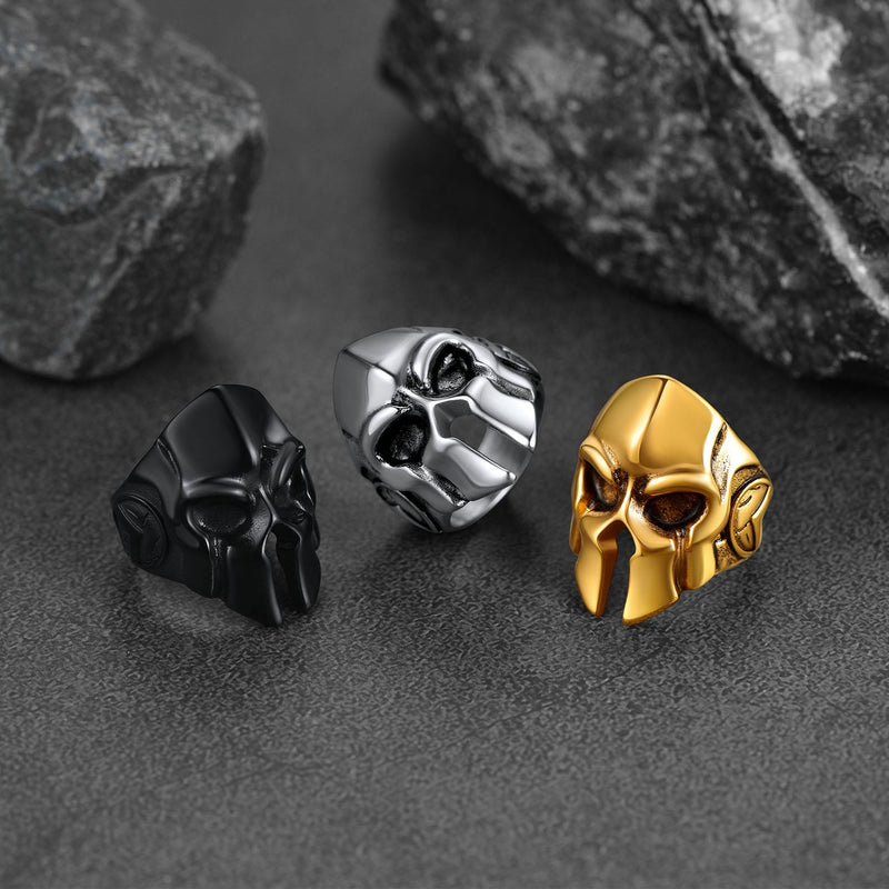 Flash Stainless Steel Spartan Helmet Rings for