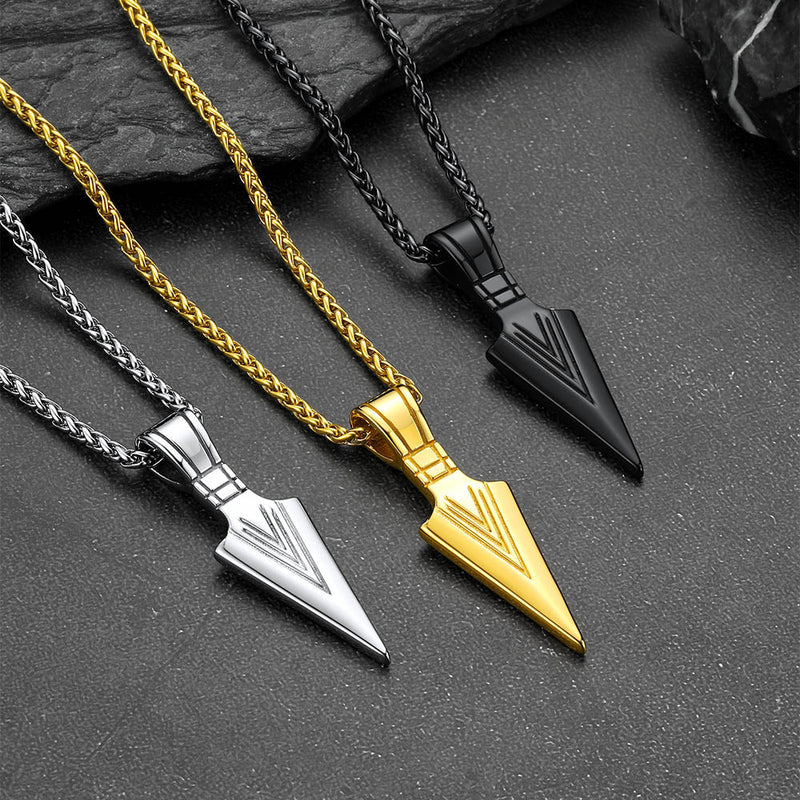 Spear Point Arrowhead Necklace Pendant for