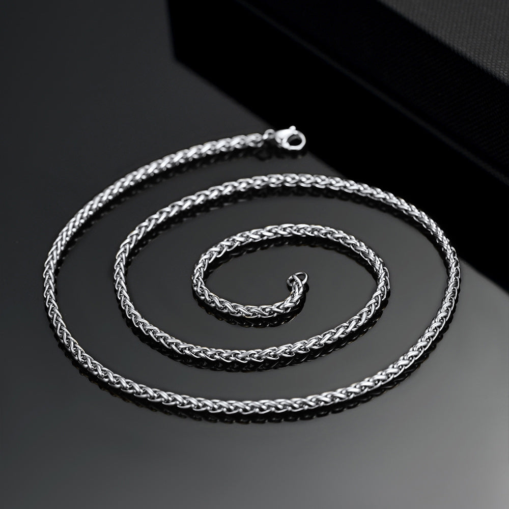 Thin Spiga Wheat Chain Necklace for 3mm Width