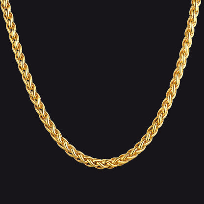 Thin Spiga Wheat Chain Necklace for 3mm Width