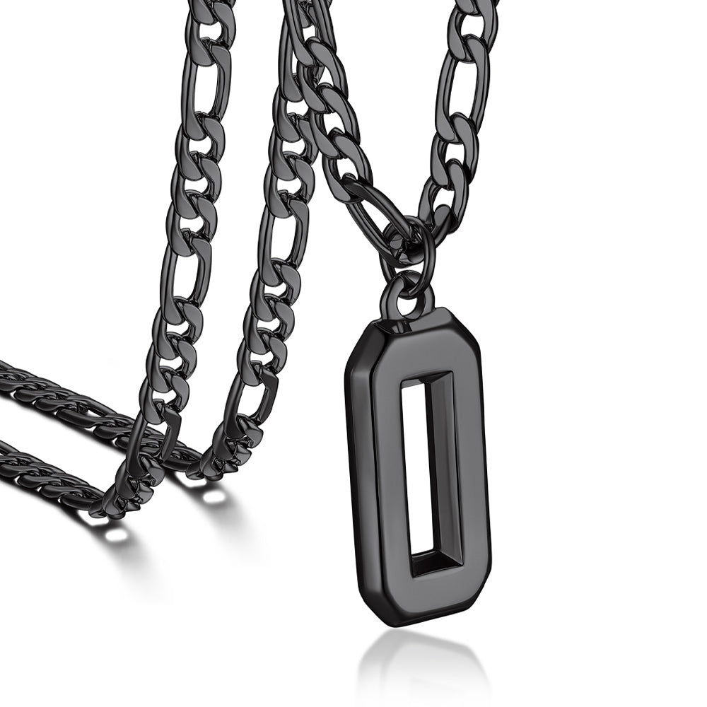 Sports Jersey Number Pendant Necklace With Figaro Chain for