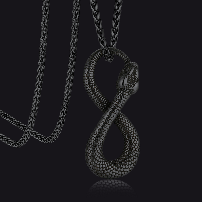 Punk Eight Pythons Infinity Snake Necklace for