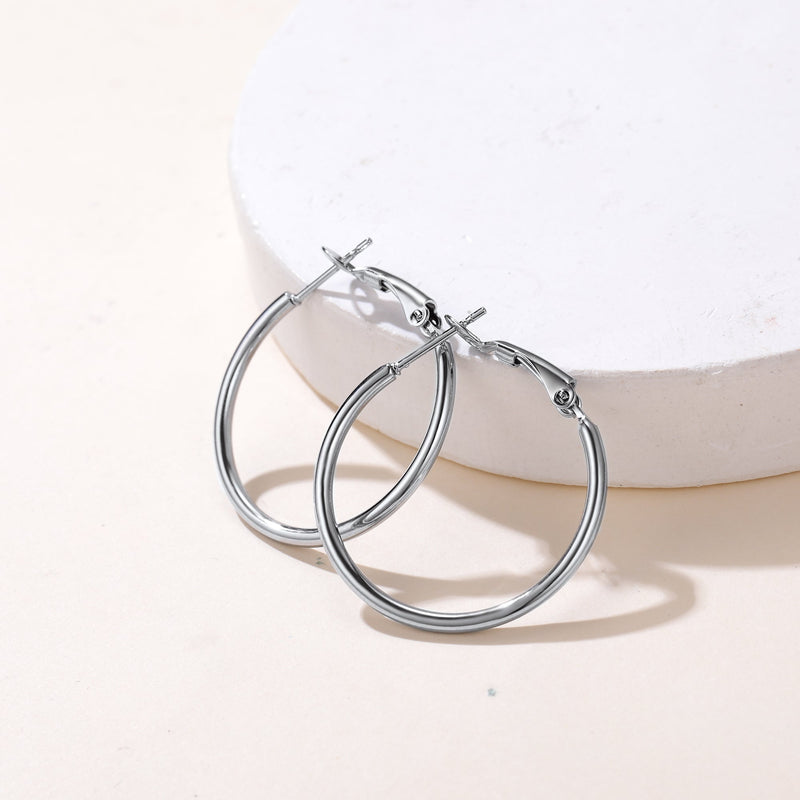 Lightweight Large Hoop Earrings for Lobster Clasp