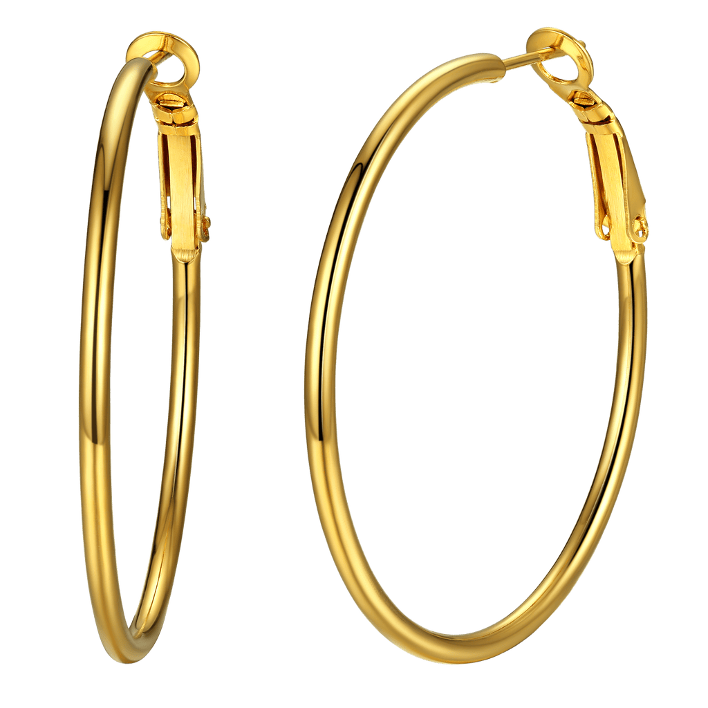 Lightweight Large Hoop Earrings for Lobster Clasp
