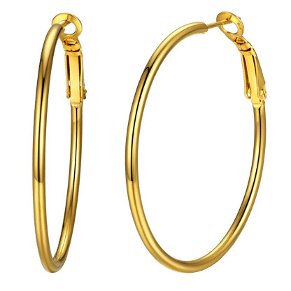 Lightweight Large Hoop Earrings for Lobster Clasp