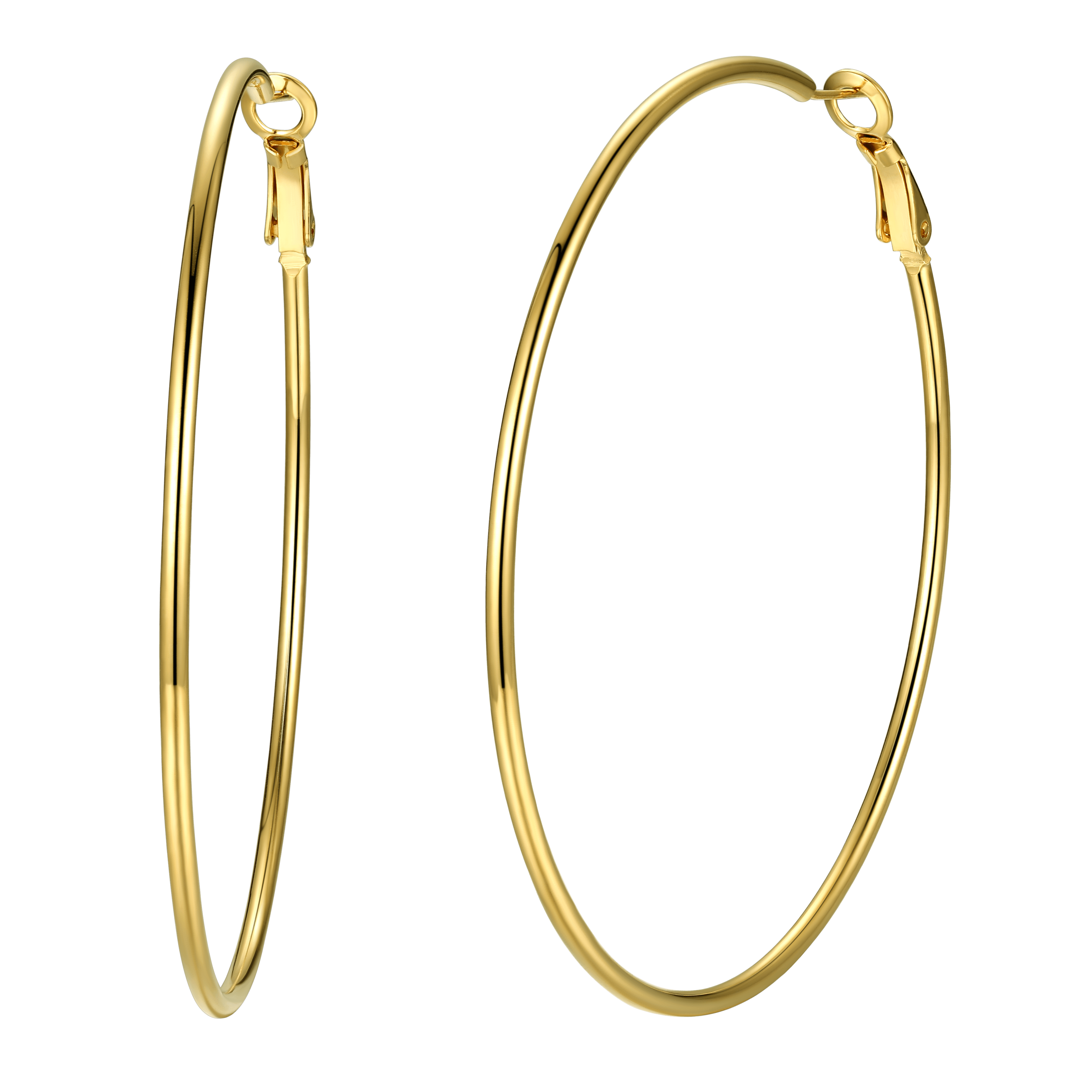 Lightweight Large Hoop Earrings for Lobster Clasp