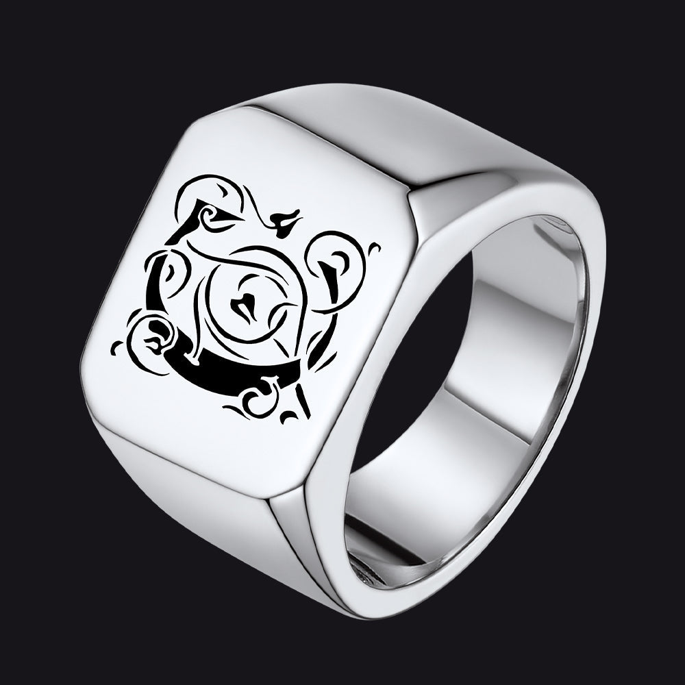Customized Stainless Steel Signet Signet Ring Gifts for Dad Son