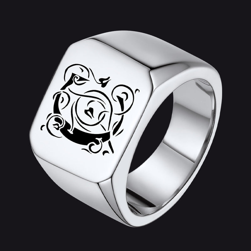 Customized Stainless Steel Signet Signet Ring Gifts for Dad Son