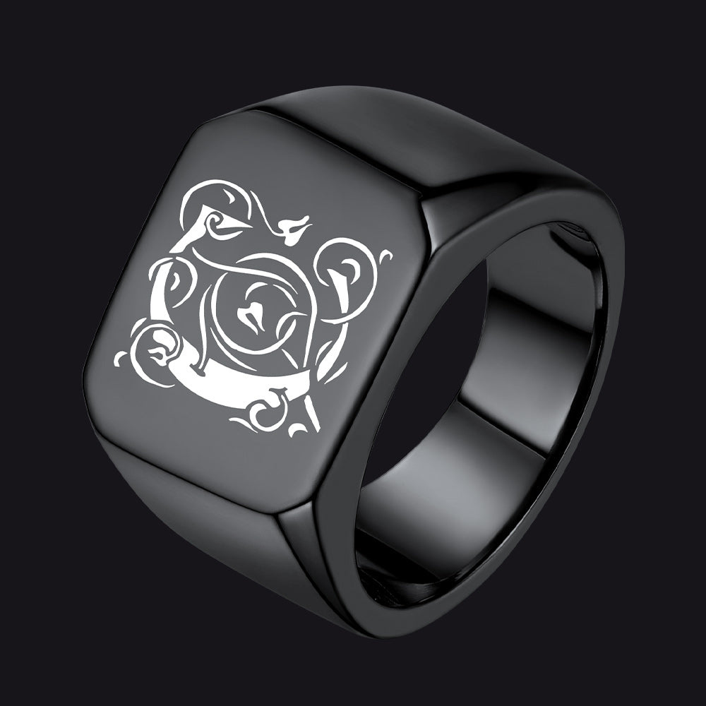 Customized Stainless Steel Signet Signet Ring Gifts for Dad Son
