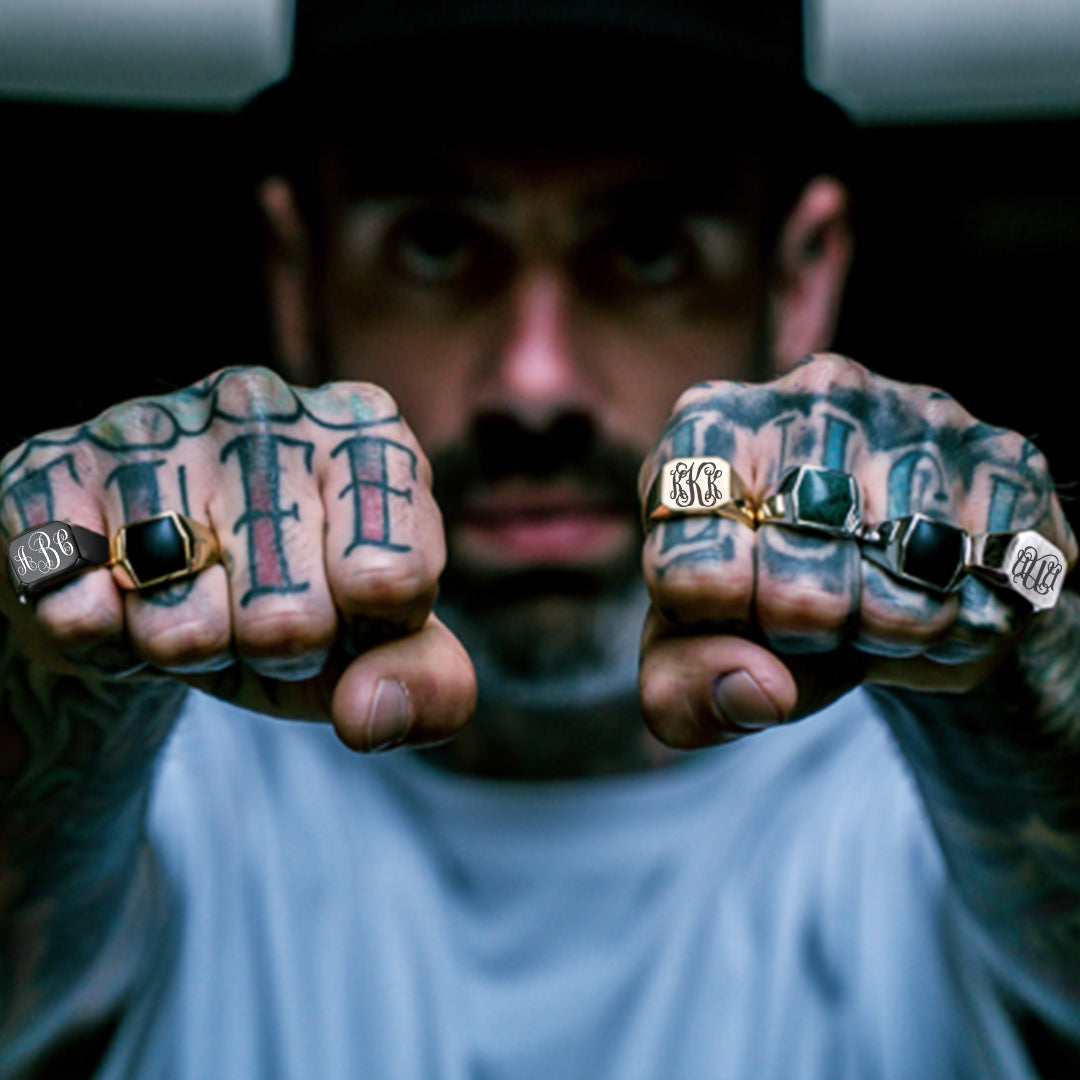 Customized Stainless Steel Signet Signet Ring Gifts for Dad Son