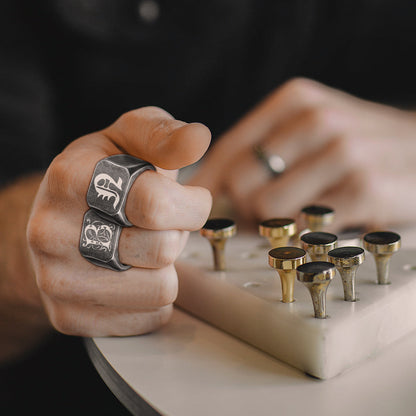 Customized Stainless Steel Signet Signet Ring Gifts for Dad Son