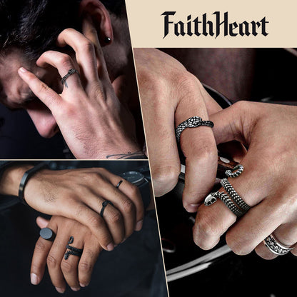 Stainless Steel Midi Snake Band Ring for