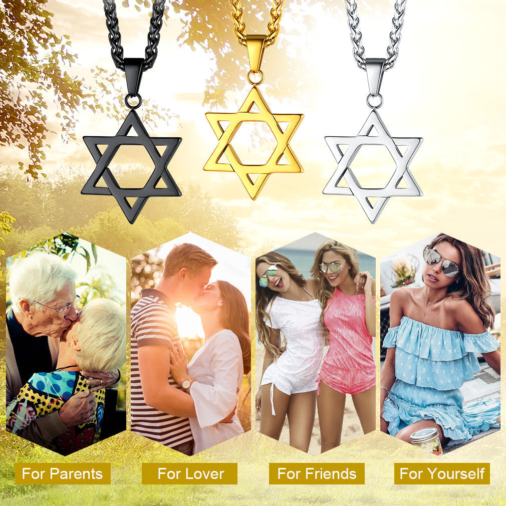 Jewish Magen Star of David Necklace for