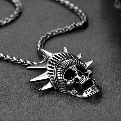 Flash Gothic Statue of Liberty Skull Necklace for