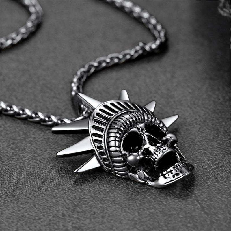 Flash Gothic Statue of Liberty Skull Necklace for