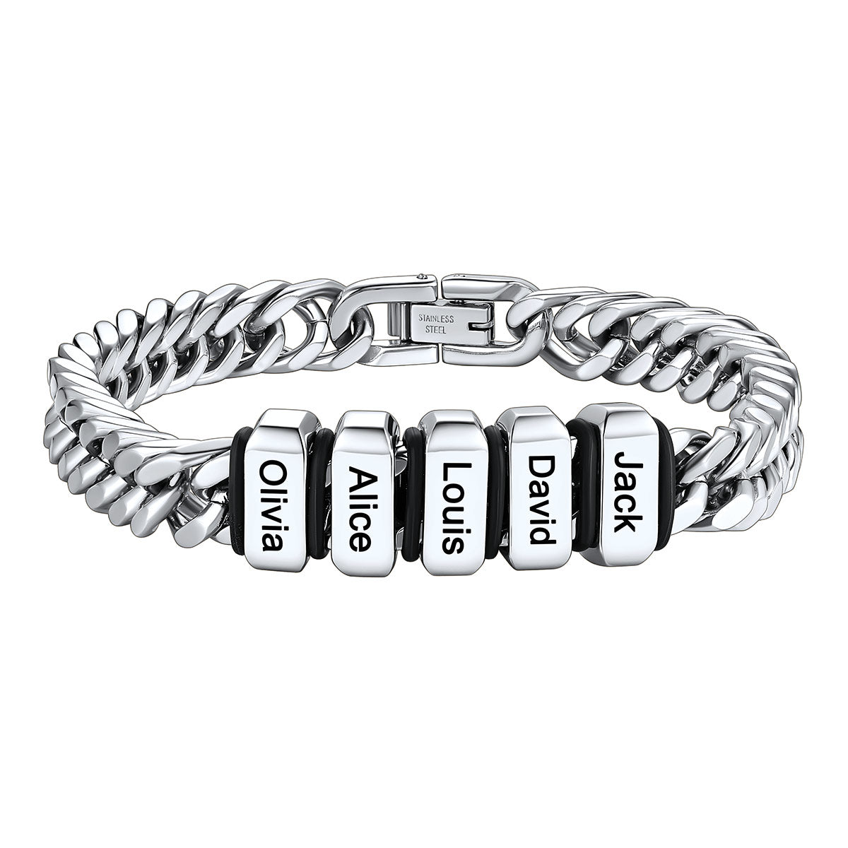 Personalized Cuban Link Bracelet Engraved Name Bracelet for