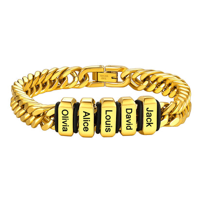 Personalized Cuban Link Bracelet Engraved Name Bracelet for