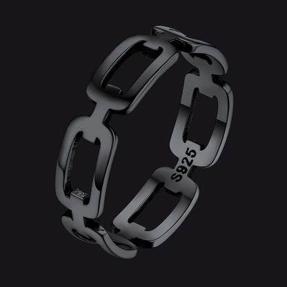 925 Sterling Silver Chain Link Rings for