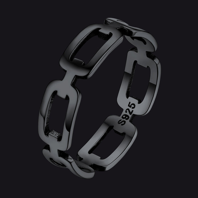 925 Sterling Silver Chain Link Rings for