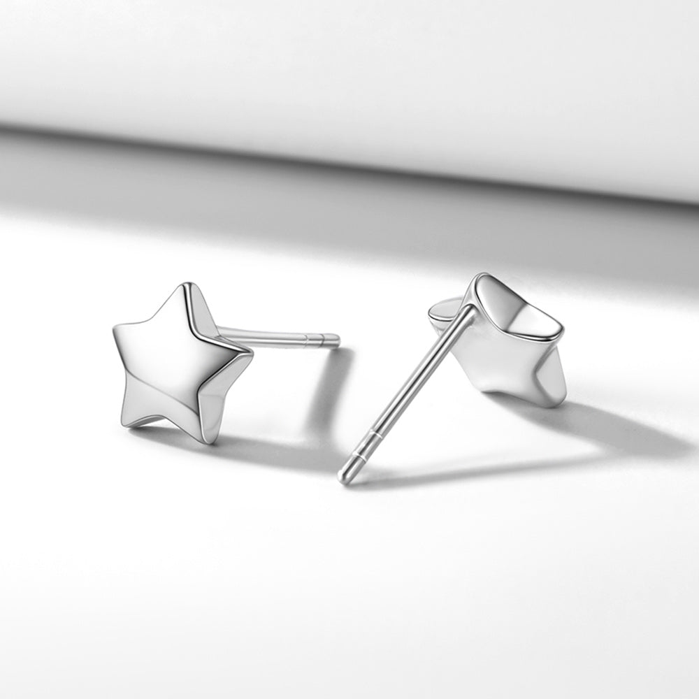 925 Sterling Silver Star Stud Earrings Gift for