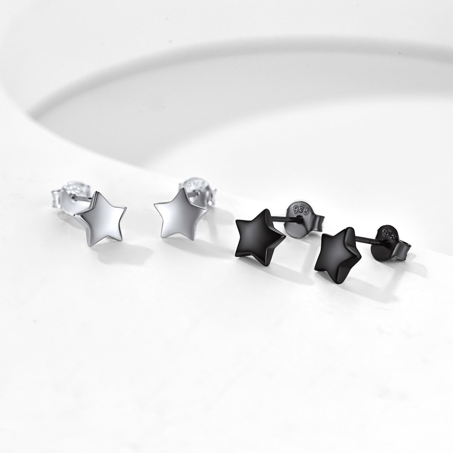 925 Sterling Silver Star Stud Earrings Gift for
