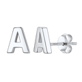 Sterling Silver Tiny Initial Letter Earrings Alphabet Studs for