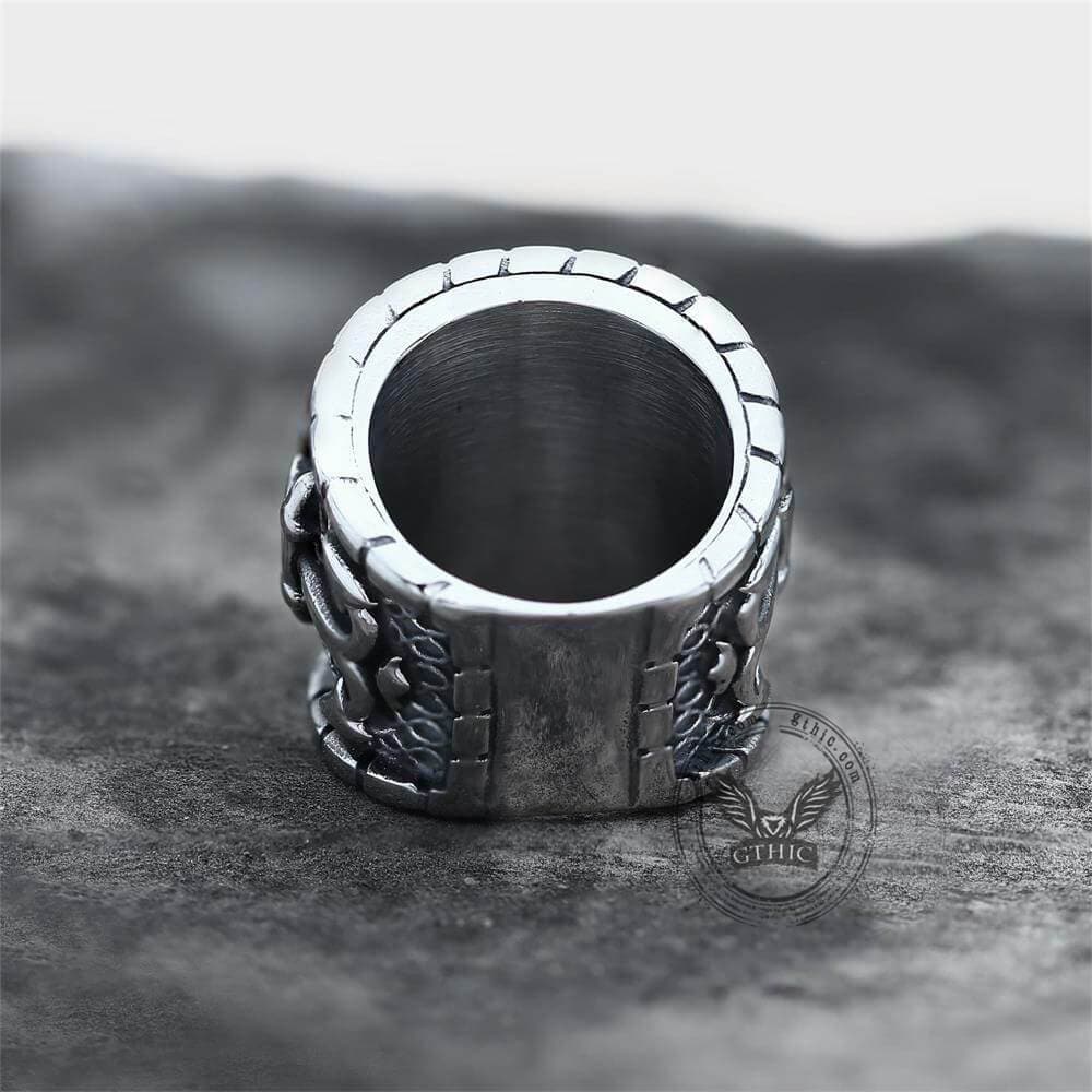 Striking Anchor and Compass Stainless Steel Marine Ring