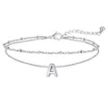 Dainty A-z Initial Layered Ankle Bracelet for Mom