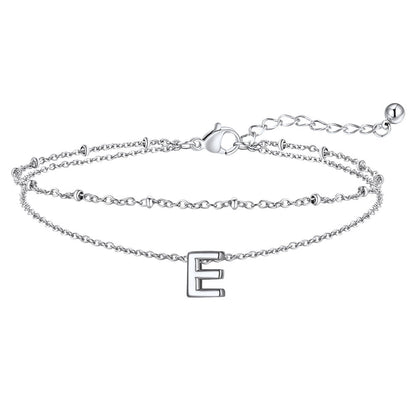 Dainty A-z Initial Layered Ankle Bracelet for Mom