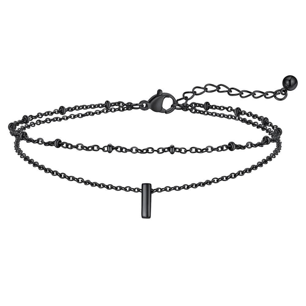 Dainty A-z Initial Layered Ankle Bracelet for Mom