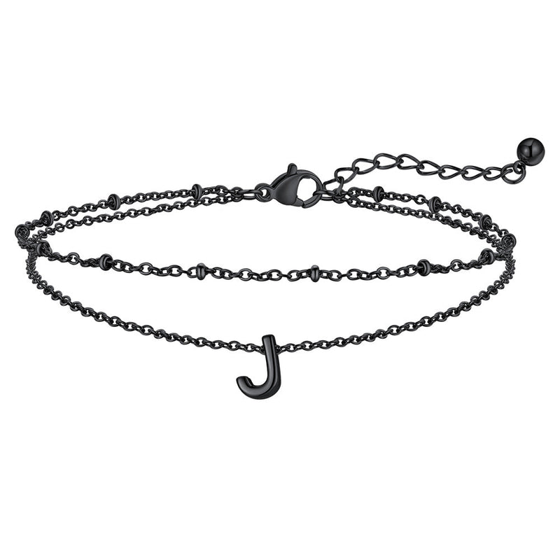 Dainty A-z Initial Layered Ankle Bracelet for Mom