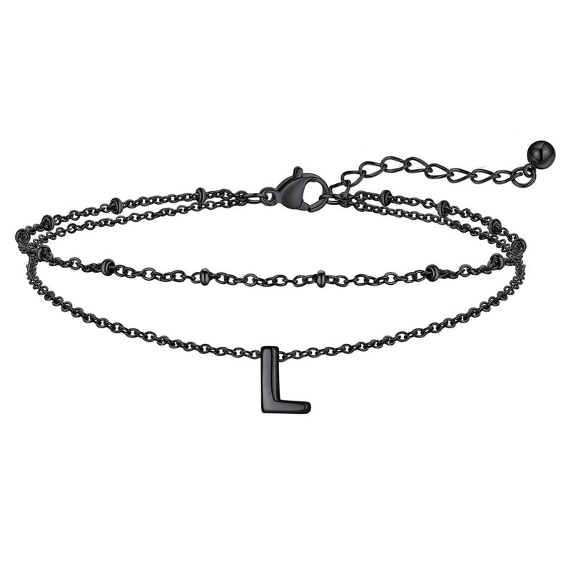 Dainty A-z Initial Layered Ankle Bracelet for Mom