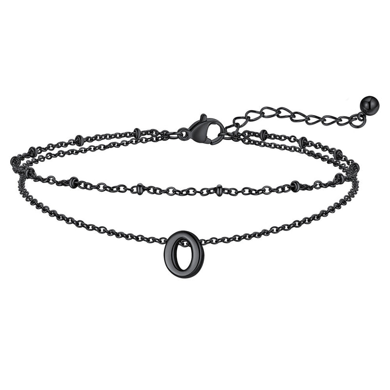 Dainty A-z Initial Layered Ankle Bracelet for Mom