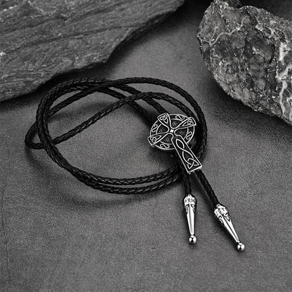 Irish Celtic Cross Knot Bolo Tie for