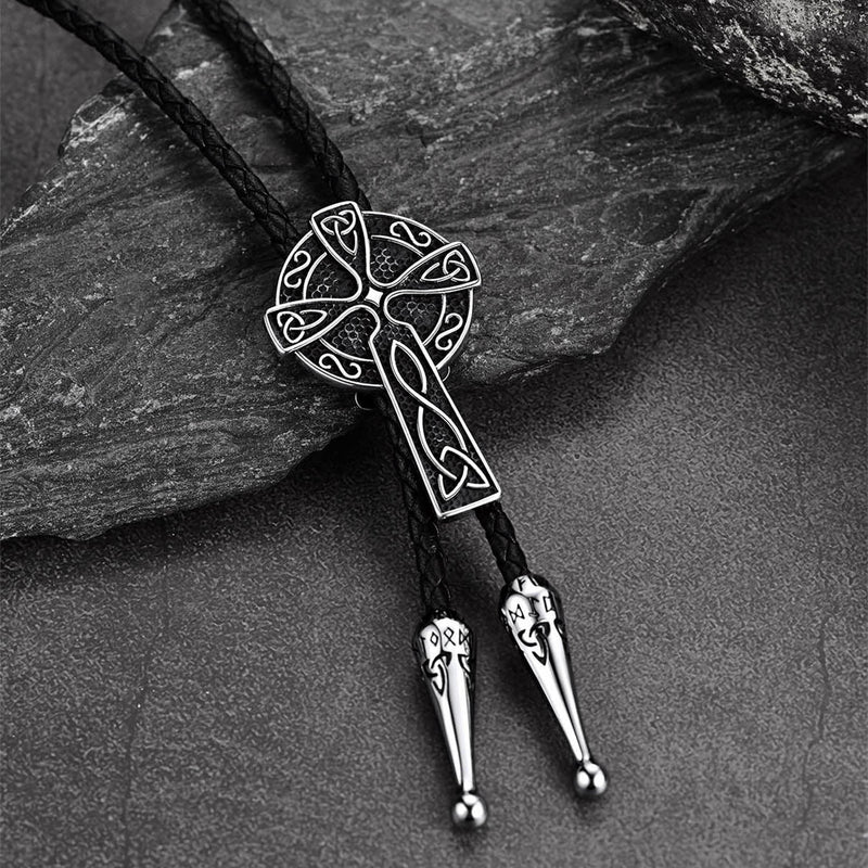 Irish Celtic Cross Knot Bolo Tie for