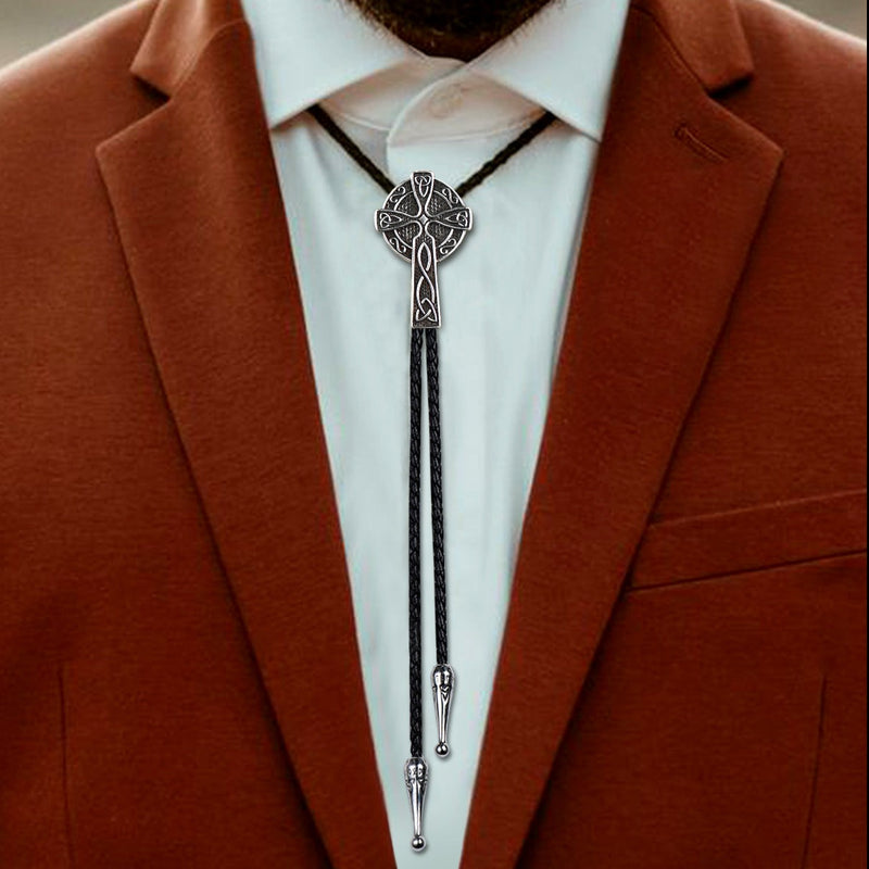 Irish Celtic Cross Knot Bolo Tie for
