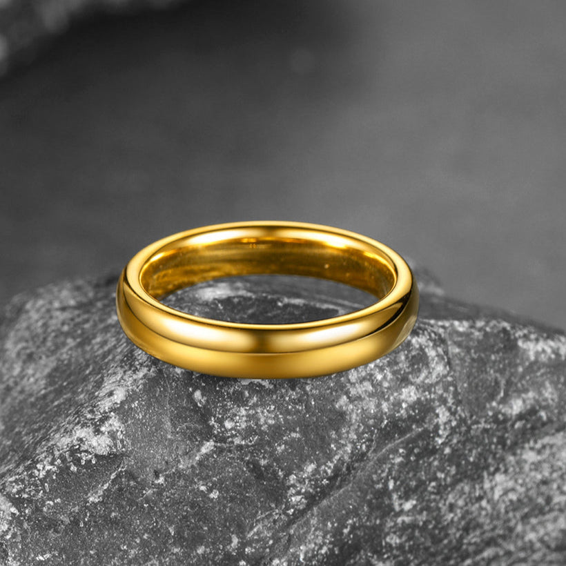 Polished Gold Tungsten Carbide Doom Band Ring for 4mm/6mm/8mm Width