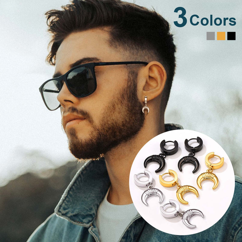 Flash Hoops Inverted Moon Earrings for