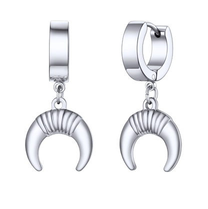 Flash Hoops Inverted Moon Earrings for