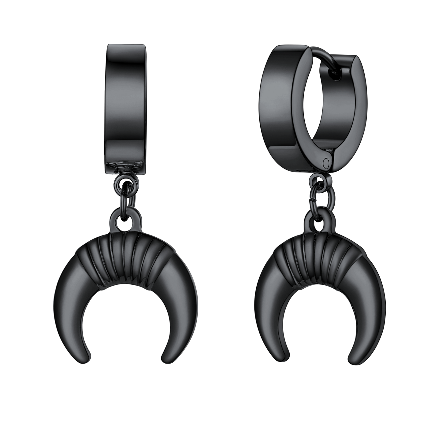 Flash Hoops Inverted Moon Earrings for