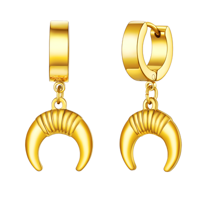 Flash Hoops Inverted Moon Earrings for