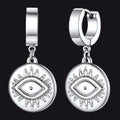Evil Eye Hoop Dangle Earrings for