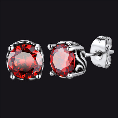 Celtic Ruby Stud Earrings for in Stainless Steel